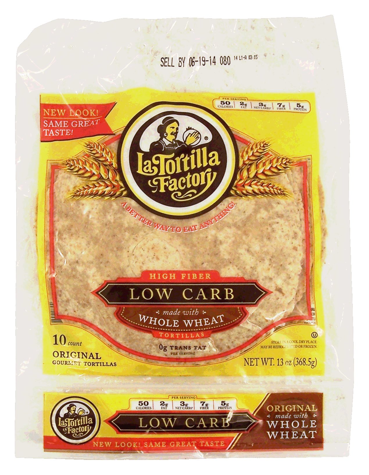 La Tortilla Factory  high fiber low carb made with whole wheat tortillas, 10-count, original Full-Size Picture